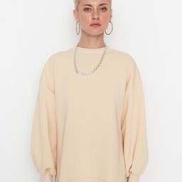 Trendyol Round Neck Long Sleeves Ribbed Longline Pullover Sweatshirt-image-21