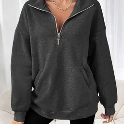 Stylecast X Slyck Half Zipper Sweatshirt-image-61