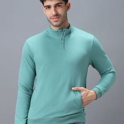 Urbano Fashion Men Solid Henley Neck Sweatshirt-image-89