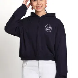 Lil Tomatoes Girls Hooded Fleece Front-Open Sweatshirt-image-7