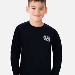 Gini and Jony Boys Navy Blue Printed Cotton Sweatshirt-image-52