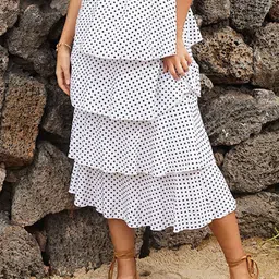 StyleCast Printed Layered A-Line Midi Skirt-picture-13