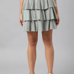 ANAI Straight-Fit Tiered Mini Skirt-image-4