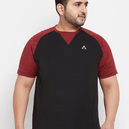 AUSTIVO Men Red & Black Colourblocked Running T-shirt-image-96
