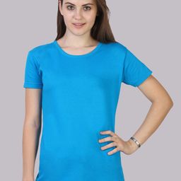 Fleximaa Women Blue Running Cotton T-shirt-image-77