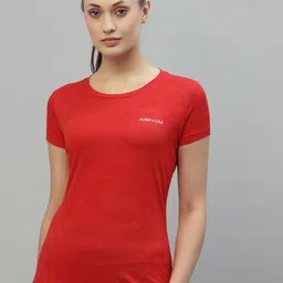 JUMP USA Women Red Rapid-Dry Antimicrobial Round Neck T-shirt-picture-16