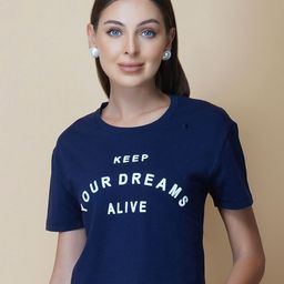 RAASSIO Typography Printed Pure Cotton T-shirt-image-53