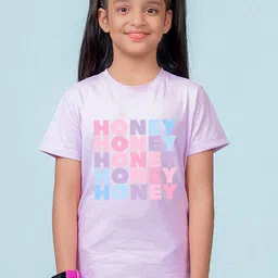 NUSYL Girls Typography Printed T-shirt-image-84
