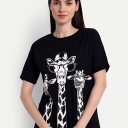 iki chic Women Black Printed T-shirt-image-45