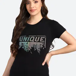 shashvi Women Black Embellished T-shirt-picture-26