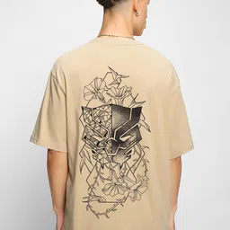 Bewakoof Warrior King Printed Drop-Shoulder Sleeves Oversized Cotton T-shirt-image-96