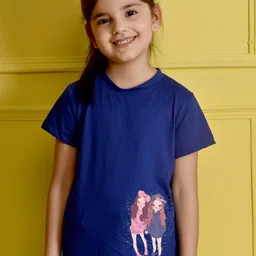 NUSYL Girls Graphic Printed Round Neck Cotton T-shirt-picture-20