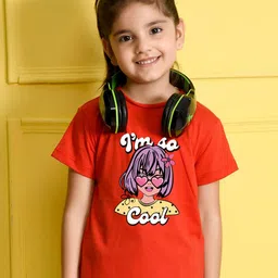 NUSYL Girls Graphic Printed Round Neck Cotton T-shirt-picture-40