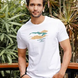 ONE SKY Graphic Printed Round Neck Short Sleeves Pure Cotton Casual T-Shirt-picture-27