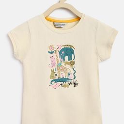 TALES & STORIES Girls Off White Printed T-shirt-picture-29