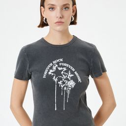 Koton Women Printed T-shirt-image-68