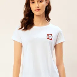 ether White Brand Logo Printed Pure Cotton T-shirt-image-79