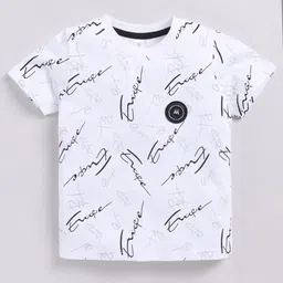 Ginie Boys Typography Printed Round Neck Cotton T-shirt-picture-13