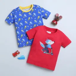 BUMZEE Boys Pack Of 2 Printed Cotton T-Shirts-image-21