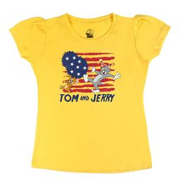 Tom & Jerry by Wear Your Mind Girls Yellow Printed T-shirt-image-94