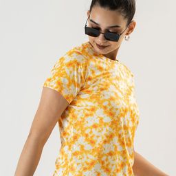 Prettify Women Yellow Tie and Dye Dyed T-shirt-image-17