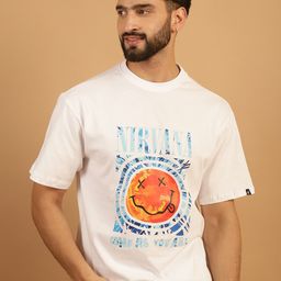 TAG 7 Graphic Printed Round Neck Short Sleeves Pure Cotton Oversized T-shirt-image-65