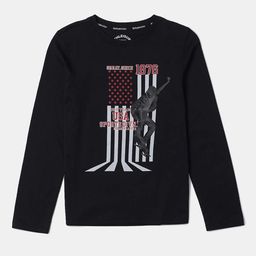 Jockey Boys Super Combed Cotton Graphic Printed Full Sleeve Round Neck T-shirt - AB25-24