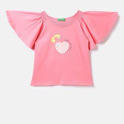 United Colors of Benetton Girls Graphic Printed Cotton T-shirt-image-80