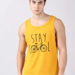 Bushirt Men Mustard Yellow Typography Printed T-shirt-image-49