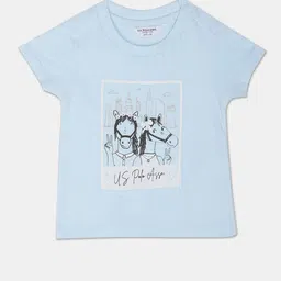 U.S. Polo Assn. Kids Girls Graphic Printed Pure Cotton T-shirt-picture-40
