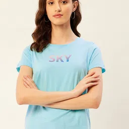 ether Blue Typography Printed Pure Cotton T-shirt-image-72