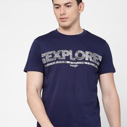 Wrangler Men Blue & Beige Typography Printed Cotton T-shirt-image-14
