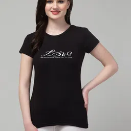 Trend Level Round Neck Short Sleeves Typography PrintedCotton T-shirt-image-48