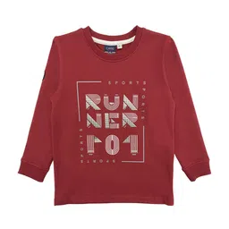 CAVIO Boys Maroon Typography Printed T-shirt-image-72