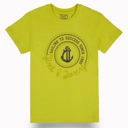 Gini and Jony Boys Typography Printed Round Neck Cotton T-shirt-25