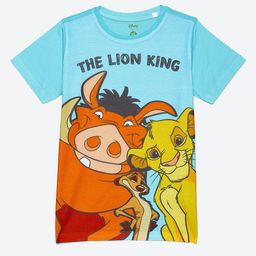 YK Disney Boys Blue & Orange Lion King Printed T-shirt-image-10