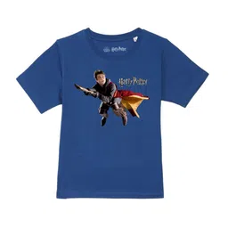 Harry Potter by Wear Your Mind Boys Blue Harry Potter Printed Pure Cotton T-shirt-image-58