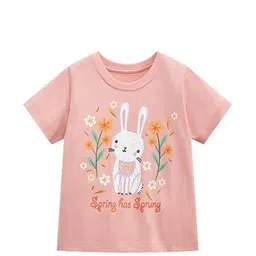 StyleCast Girls Pink Cotton Printed Regular Fit Round Neck T-shirt-picture-40