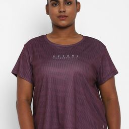 Sztori Plus Size Active Wear Geometric Printed Round Neck Sports T-shirt-picture-21