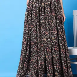 BAESD Printed Flared Maxi Skirts-22