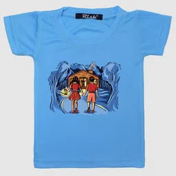 RISH Kids Blue Printed Oversized T-shirt-image-70