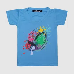 RISH Kids Blue Colourful Rugby Printed T-shirt-23