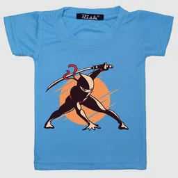 RISH Kids Blue Ninja Printed T-shirt-10
