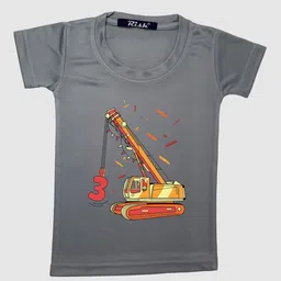 RISH Boys Grey & Yellow Printed T-shirt-picture-3