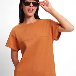 Bewakoof Air 1.0 Round Neck Cotton Boyfriend T-shirt-image-74