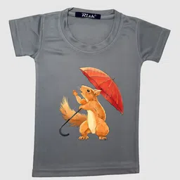 RISH Boys Grey Printed Short Sleeves Polyester Oversized T-shirt-image-87