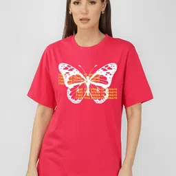 NUSYL Butterfly Print Oversized Cotton T-shirt-image-21