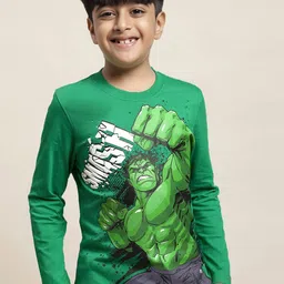 Kids Ville Boys Hulk Printed Pure Cotton T-shirt-image-33