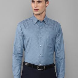 Louis Philippe Men Blue Floral Printed Formal Cotton Shirt-image-30