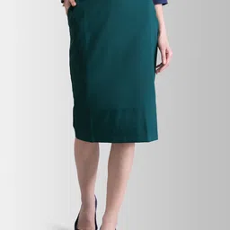 FableStreet Women Green Solid Straight Skirt-picture-27